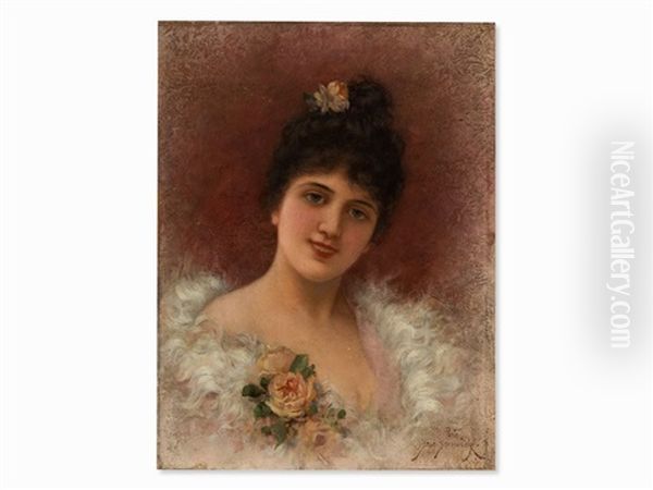 Portrait Of A Lady Oil Painting by Emile Eisman-Semenowsky