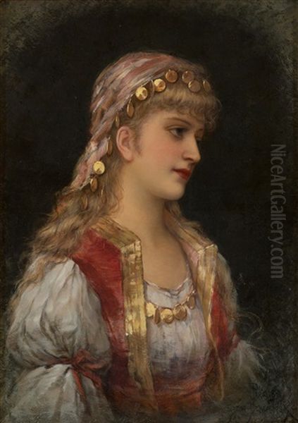 The Gypsy Girl, 1891 Oil Painting by Emile Eisman-Semenowsky