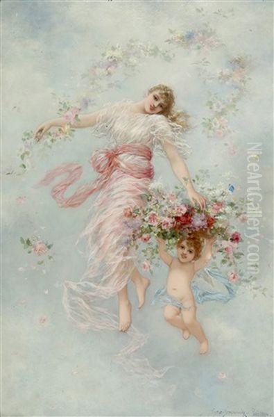 Spring, 1894 Oil Painting by Emile Eisman-Semenowsky