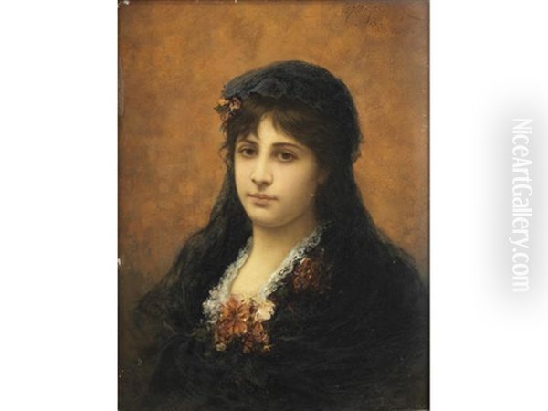 Portrait Of A Young Girl by Emile Eisman-Semenowsky