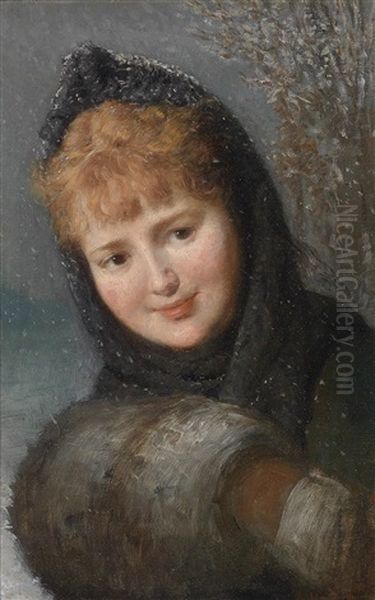 Madchenportrait Oil Painting by Emile Eisman-Semenowsky