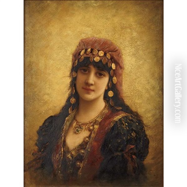 Gypsy Girl Oil Painting by Emile Eisman-Semenowsky