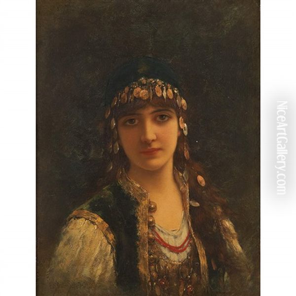 Gypsy Girl Oil Painting by Emile Eisman-Semenowsky