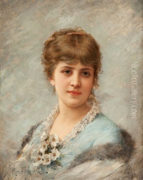 Portrait Of A Lady Oil Painting by Emile Eisman-Semenowsky