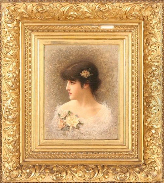 Portrait Of A Young Beauty Oil Painting by Emile Eisman-Semenowsky