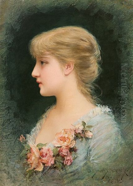 Portrait Of A Lady Oil Painting by Emile Eisman-Semenowsky