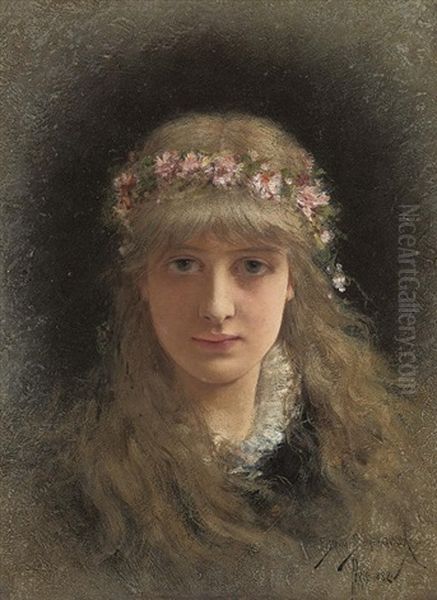 The Maiden Of Spring Oil Painting by Emile Eisman-Semenowsky