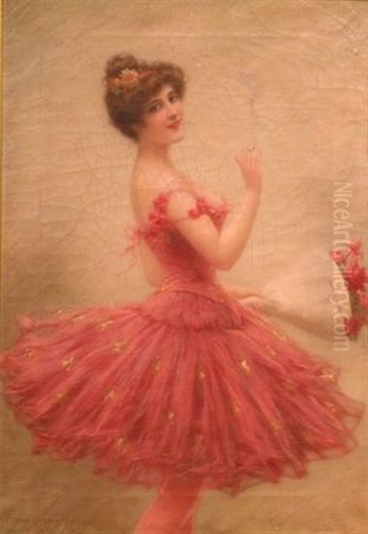 Beauty In Pink Oil Painting by Emile Eisman-Semenowsky