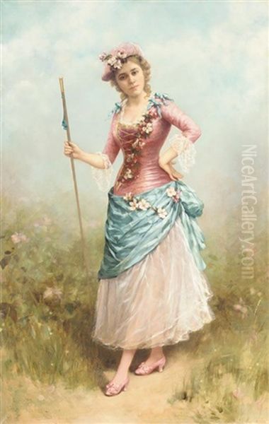 Lady Dressed As A Shepherdess by Emile Eisman-Semenowsky