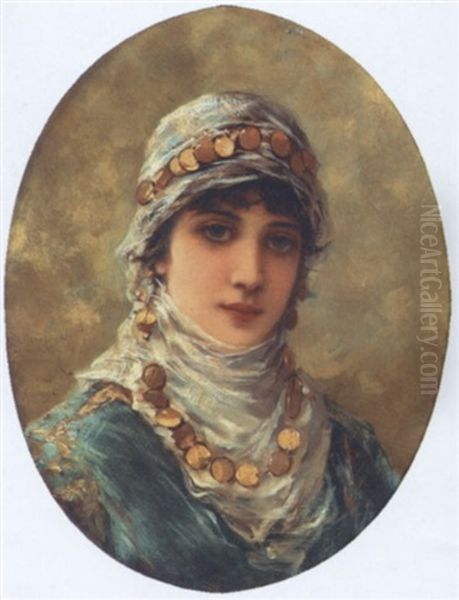 Jeune Fille Aux Bijoux Oil Painting by Emile Eisman-Semenowsky