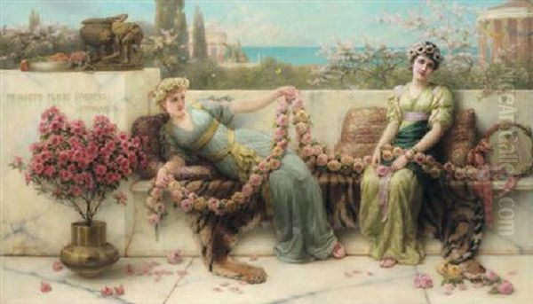 The Rose Garland Oil Painting by Emile Eisman-Semenowsky