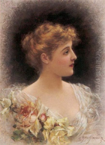 Portrait Of A Lady Oil Painting by Emile Eisman-Semenowsky