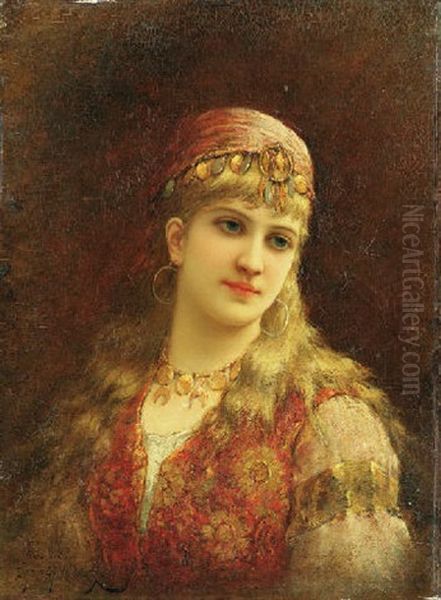 Harem Beauty Oil Painting by Emile Eisman-Semenowsky