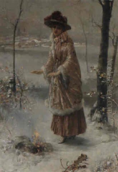 Winter Oil Painting by Emile Eisman-Semenowsky