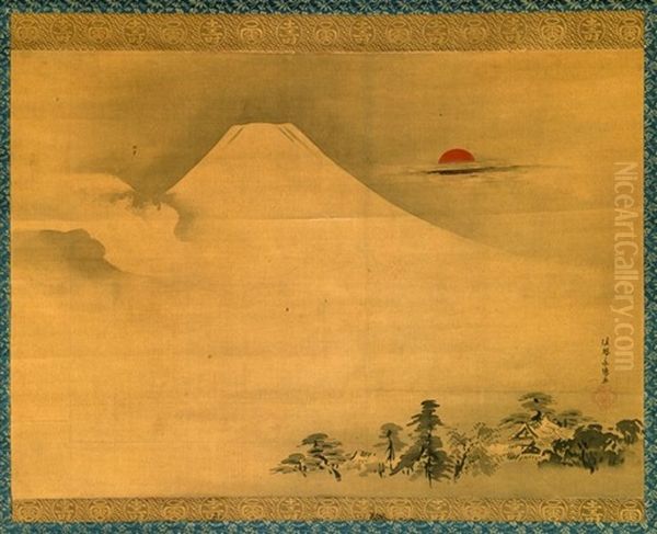 Le Mont Fuji Oil Painting by Kano Eitaku