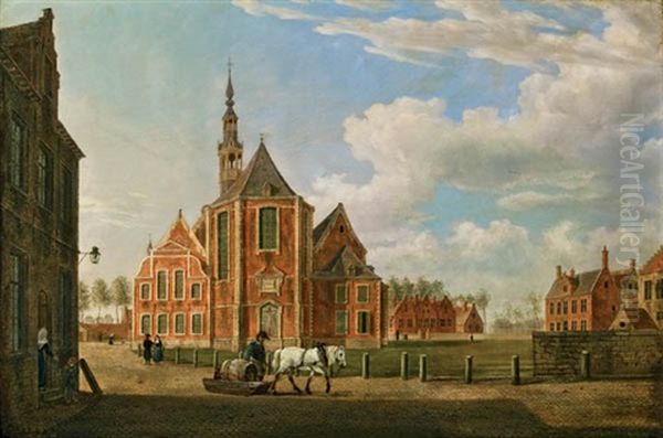 Oud Begijnhof Sint-elisabeth In Gent Oil Painting by Jan Ekels the Elder