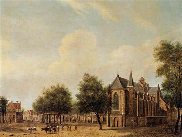 De Buurtkerk Te Utrecht Oil Painting by Jan Ekels the Elder