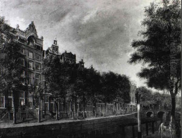 Amsterdam: View Of The Herengracht Oil Painting by Jan Ekels the Elder