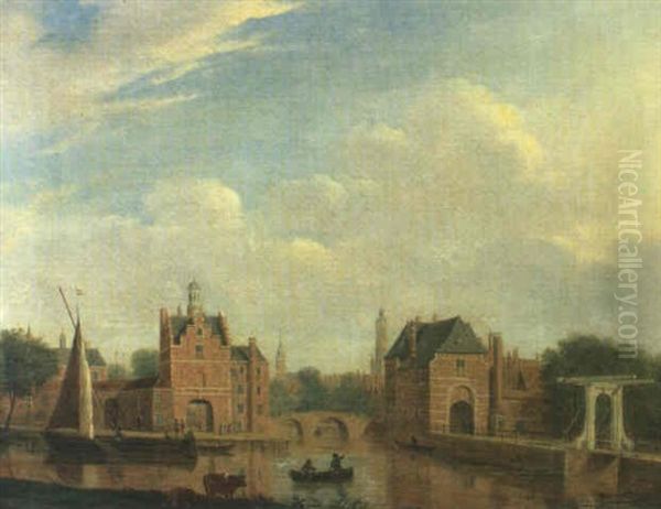 View Of Delft From The South Oil Painting by Jan Ekels the Elder