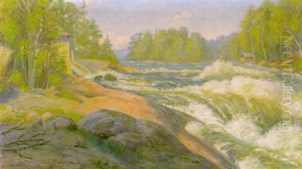 Kuohuva Koski Oil Painting by John Rafael Ekelund