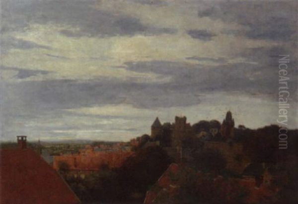 A View On Sloss Bentheim, Bad Bentheim Oil Painting by Evert Cornelis Ekker