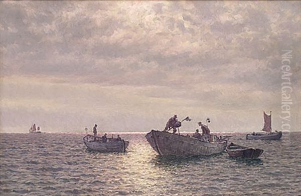 Fiskare Till Havs Oil Painting by Emil Gotthard Ekman