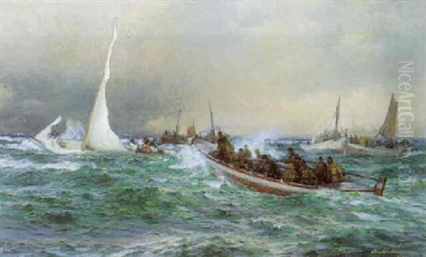 Stranding Ved Skagen Oil Painting by Emil Gotthard Ekman