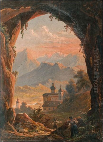 Luostari Vuoristossa Oil Painting by Robert Wilhelm Ekman