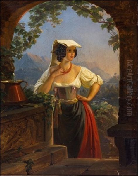 Tytto Kaivolla Oil Painting by Robert Wilhelm Ekman