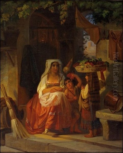 Italialainen Idylli Oil Painting by Robert Wilhelm Ekman