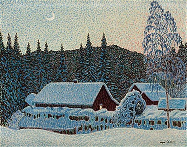 Midnatt, Varmland Oil Painting by Alfred Ekstam