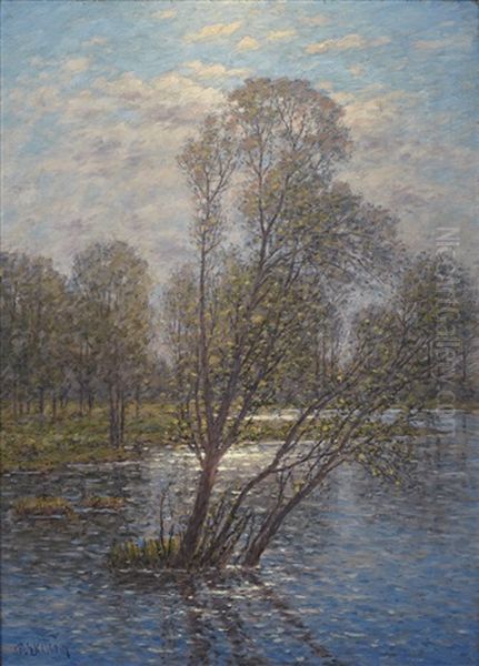 Oversvammat Varlandskap Oil Painting by Per Ekstroem