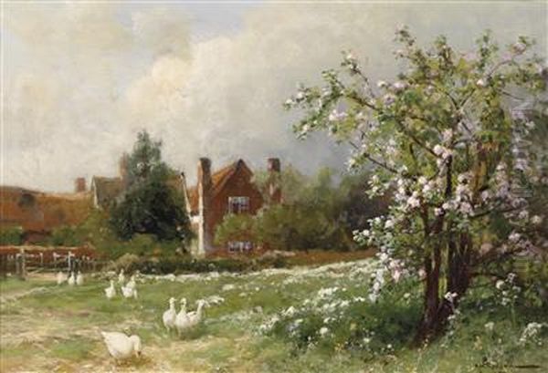 Idyllicspringtime Scene Oil Painting by W. Redgate Arthur