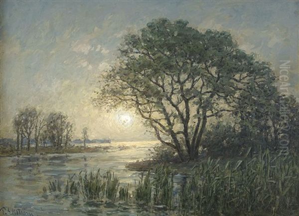 Franskt Landskap Oil Painting by Per Ekstroem