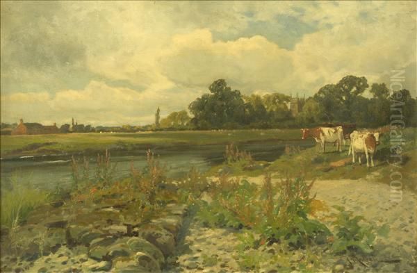 Shardlow On Trent Oil Painting by W. Redgate Arthur