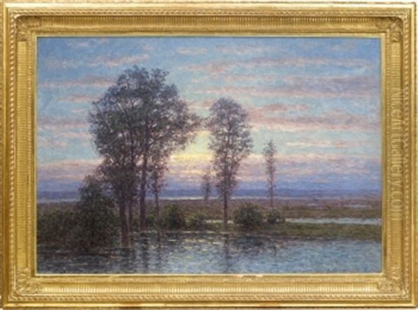 Solnedgang Over Oland Oil Painting by Per Ekstroem