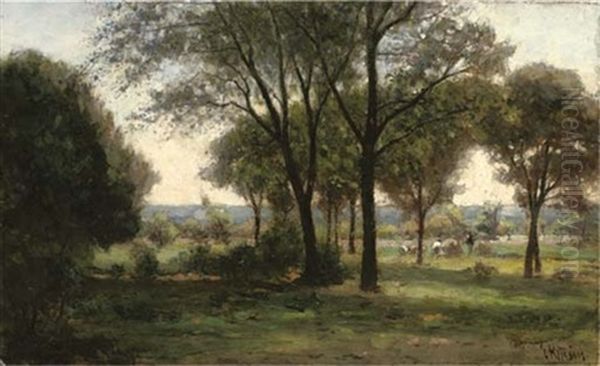 Farmers In Barbizon Oil Painting by Per Ekstroem