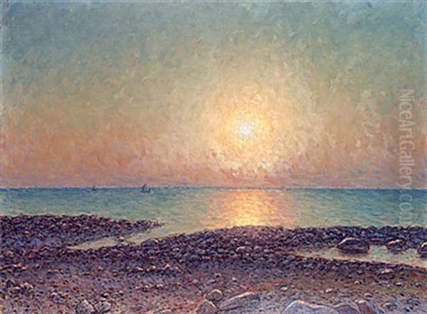 Solnedgang Oil Painting by Per Ekstroem