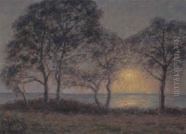 Solnedgang, Oland Oil Painting by Per Ekstroem