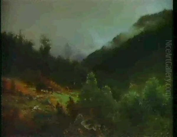 Morgondimmor Over Gaustafjall Oil Painting by Per Ekstroem