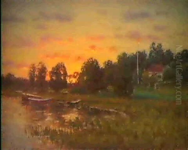 Motiv Fran Djursholm Oil Painting by Per Ekstroem