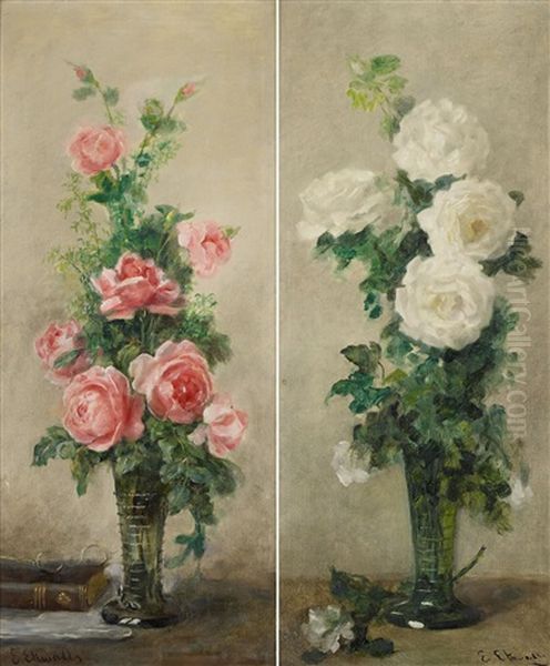 Stilleben Med Rosor Oil Painting by Emma Ekwall