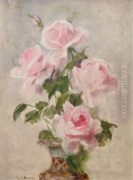 Rosor I Vas Oil Painting by Emma Ekwall