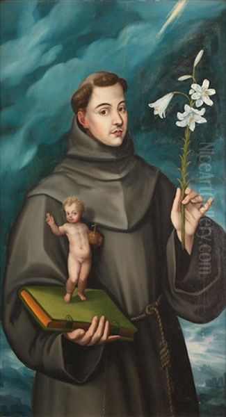 Saint Anthony Of Padua With The Christ Child Oil Painting by  El Greco