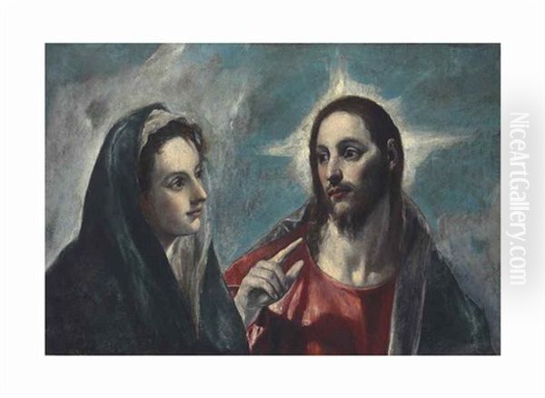 Christ Taking Leave Of His Mother Oil Painting by  El Greco