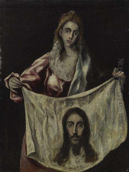 Saint Veronica Holding The Veil Oil Painting by  El Greco