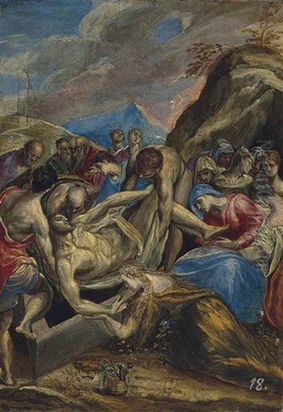 The Entombment Of Christ Oil Painting by  El Greco