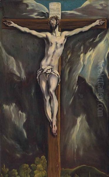 Christ On The Cross (collab. W/studio) Oil Painting by  El Greco