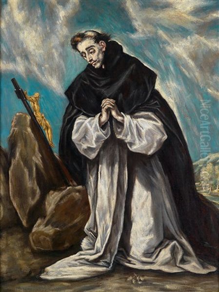 Der Heilige Dominikus Im Gebet Oil Painting by  El Greco