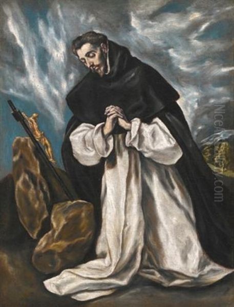 Saint Dominic In Prayer by  El Greco